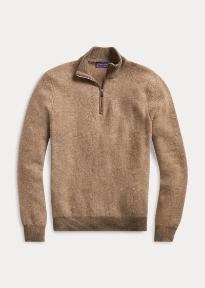 Ralph Lauren Cashmere Quarter-Zip Striktrøje Herre Danmark (DWTSJ5906)